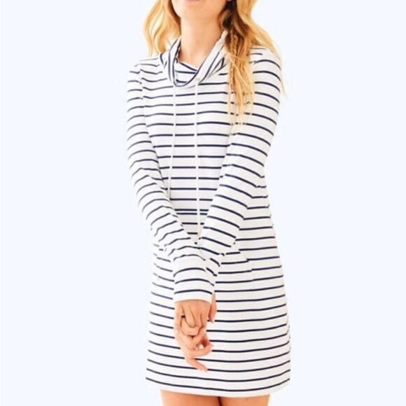 Lilly Pulitzer Hillary Popover White Striped Long Sleeve Sailor XXS NWT $158 - Picture 2 of 7